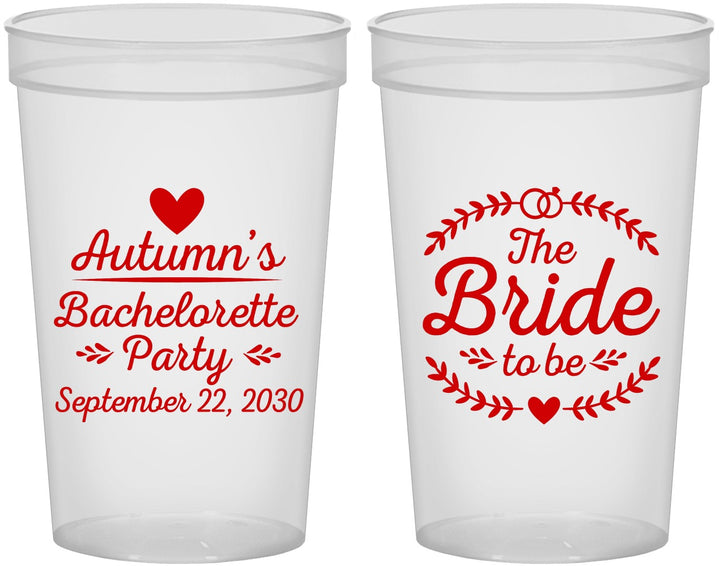 Custom Bachelorette 22 oz Translucent Cups - Bride To Be | 60088
