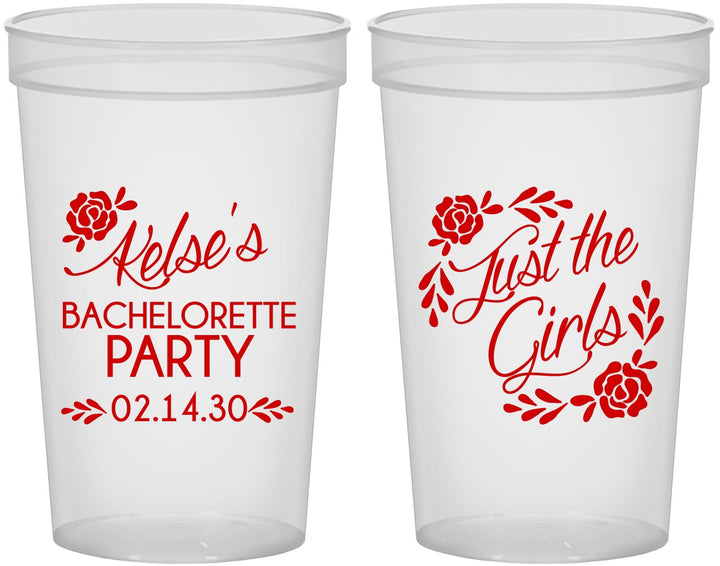 Custom Bachelorette 22 oz Translucent Cups - Just The Girls | 60089