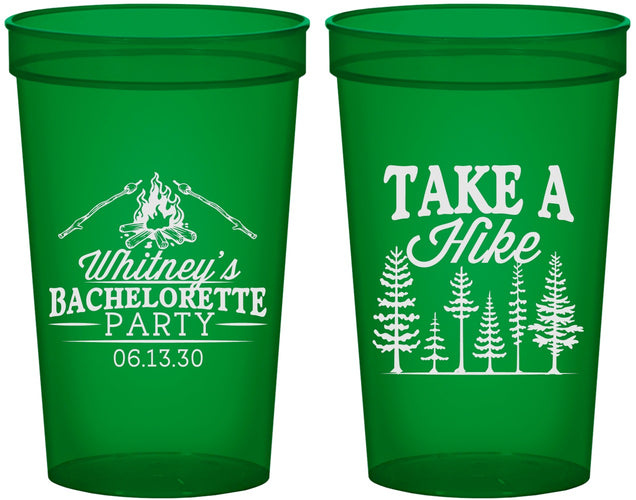 Custom Bachelorette 22 oz Translucent Cups - Camping | 60098
