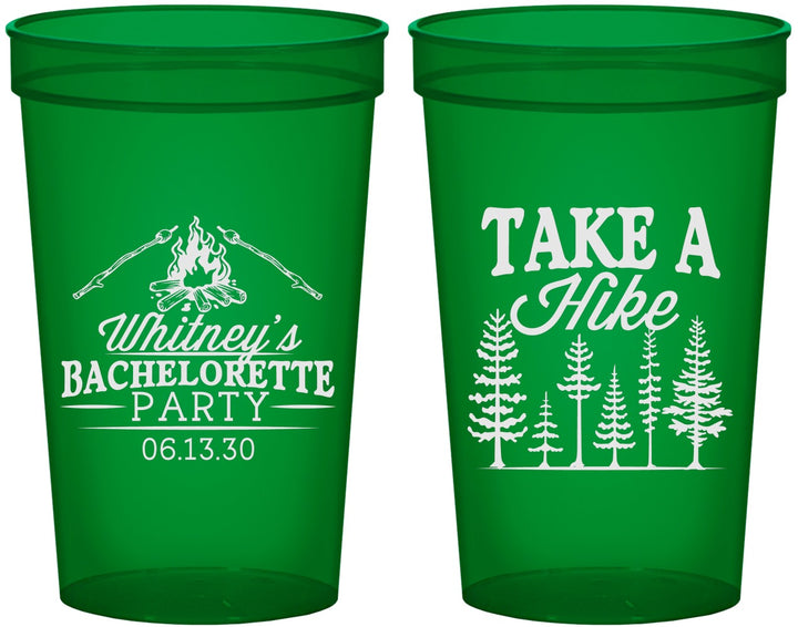 Custom Bachelorette 22 oz Translucent Cups - Camping | 60098