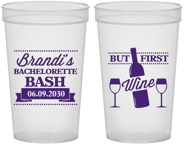 Custom Bachelorette 22 oz Translucent Cups - Wine | 60099