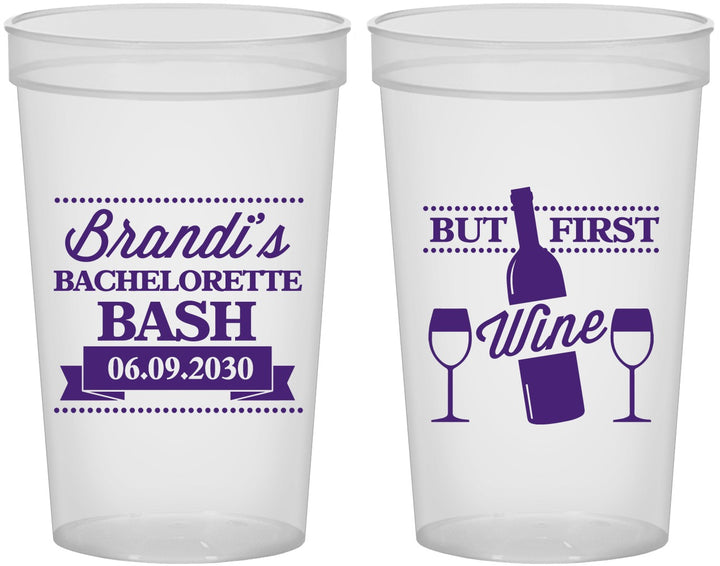 Custom Bachelorette 22 oz Translucent Cups - Wine | 60099