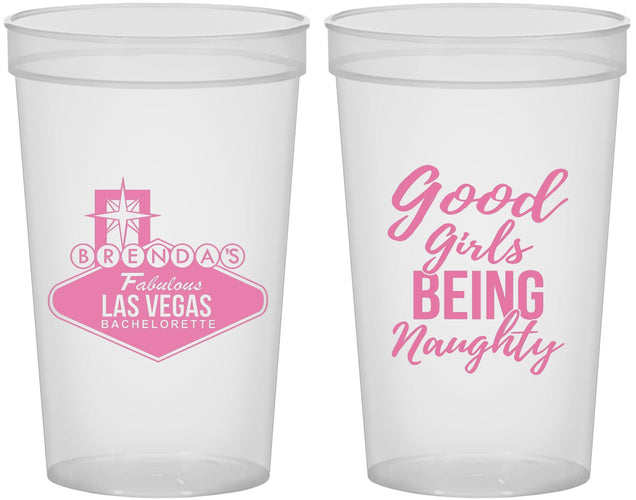 Custom Bachelorette 22 oz Translucent Cups - Good Girls Naughty | 60111