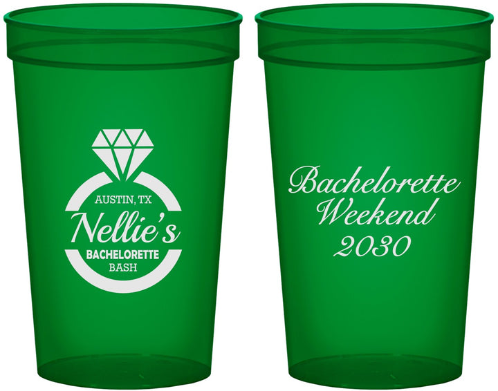 Custom Bachelorette 22 oz Translucent Cups - Ring | 60115
