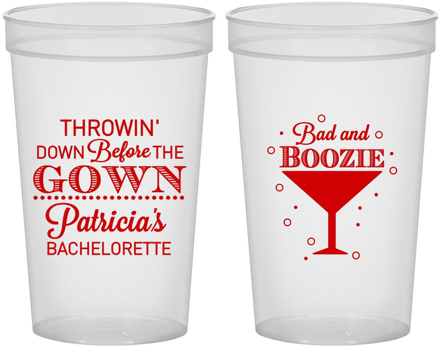 Custom Bachelorette 22 oz Translucent Cups - Bad And Boozie | 60121