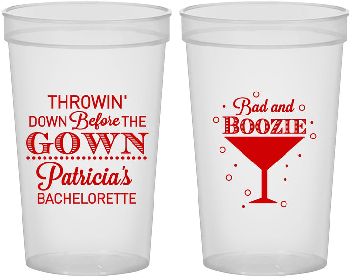 Custom Bachelorette 22 oz Translucent Cups - Bad And Boozie | 60121