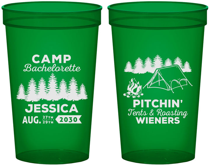 Custom Bachelorette 22 oz Translucent Cups - Camping | 60125