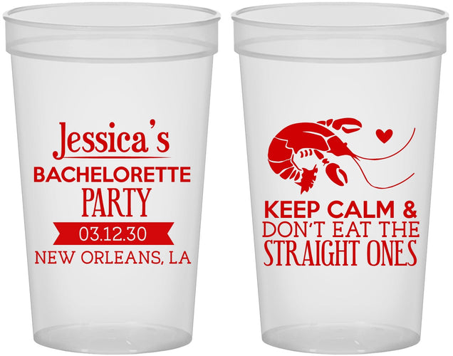 Custom Bachelorette 22 oz Translucent Cups - Crawfish Boil | 60137