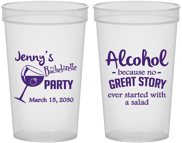 Custom Bachelorette 22 oz Translucent Cups - Alcohol | 60138