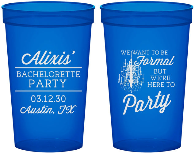 Custom Bachelorette 22 oz Translucent Cups - Formal Party | 60145