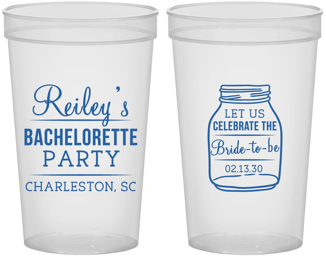 Custom Bachelorette 22 oz Translucent Cups - Bride To Be | 60146