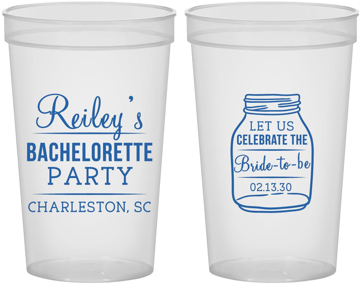 Custom Bachelorette 22 oz Translucent Cups - Bride To Be | 60146