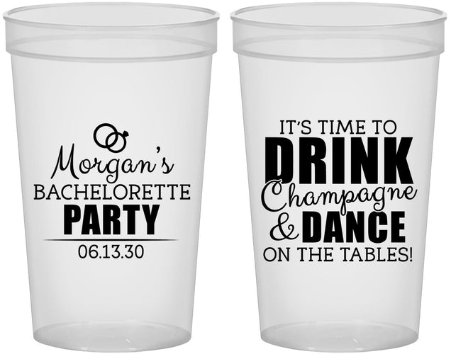 Custom Bachelorette 22 oz Translucent Cups - Drink Champagne Dance | 60154