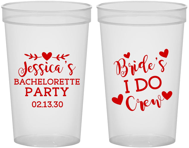 Custom Bachelorette 22 oz Translucent Cups - Brides I Do Crew | 60159