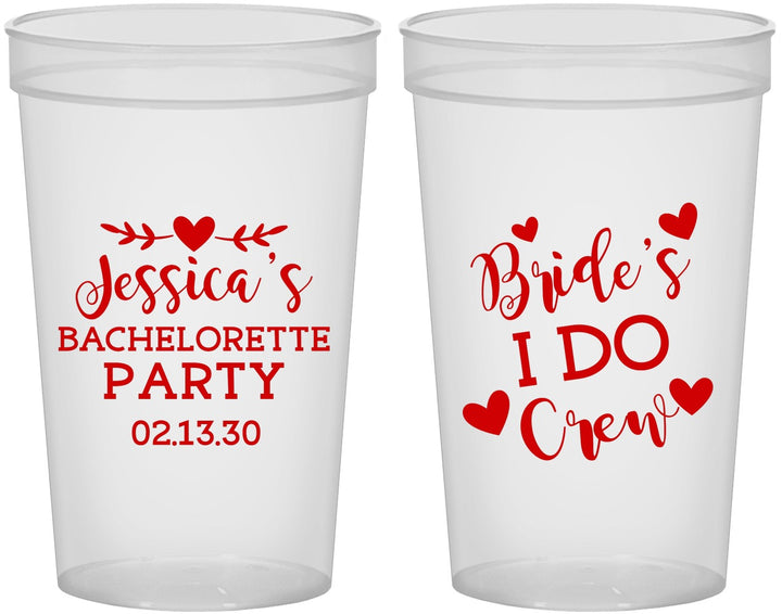 Custom Bachelorette 22 oz Translucent Cups - Brides I Do Crew | 60159