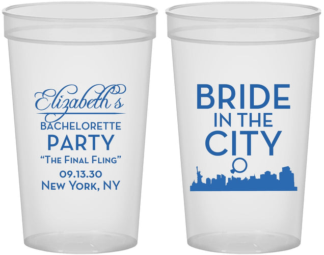 Custom Bachelorette 22 oz Translucent Cups - New York | 60162