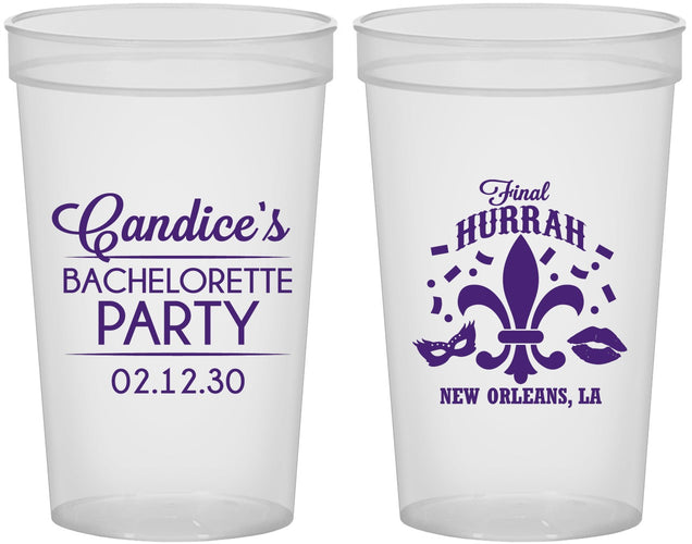 Custom Bachelorette 22 oz Translucent Cups - New Orleans | 60166