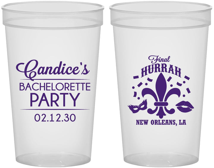 Custom Bachelorette 22 oz Translucent Cups - New Orleans | 60166