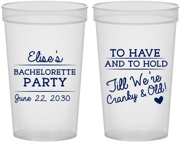 Custom Bachelorette 22 oz Translucent Cups - To Have And To Hold | 60168