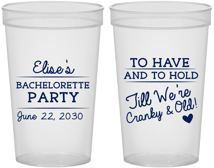 Custom Bachelorette 22 oz Translucent Cups - To Have And To Hold | 60168