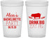 Custom Bachelorette 22 oz Translucent Cups - Drink Big Eat Pig | 60169