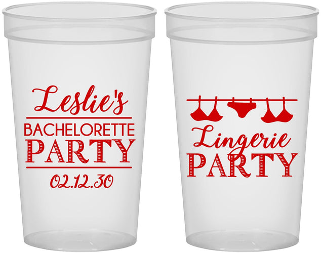 Custom Bachelorette 22 oz Translucent Cups - Lingerie Party | 60171