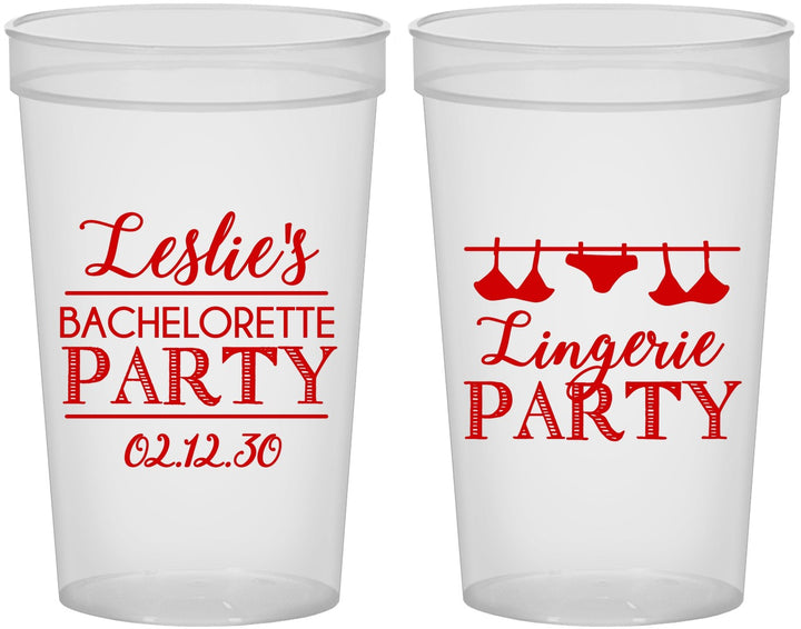Custom Bachelorette 22 oz Translucent Cups - Lingerie Party | 60171
