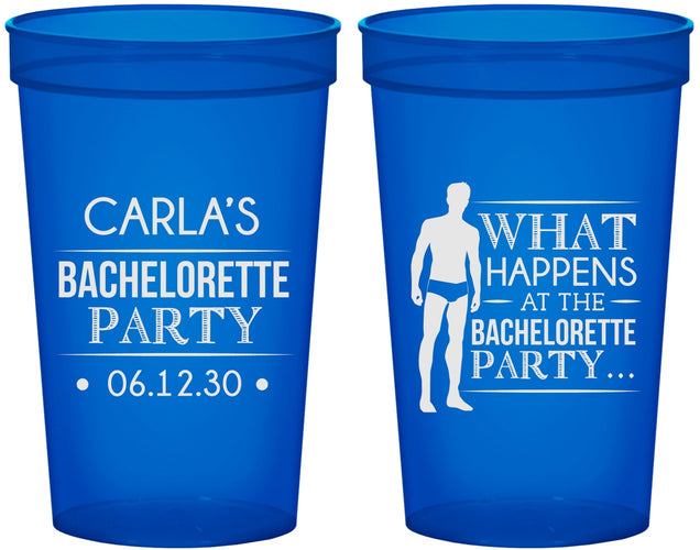 Custom Bachelorette 22 oz Translucent Cups - What Happens | 60172