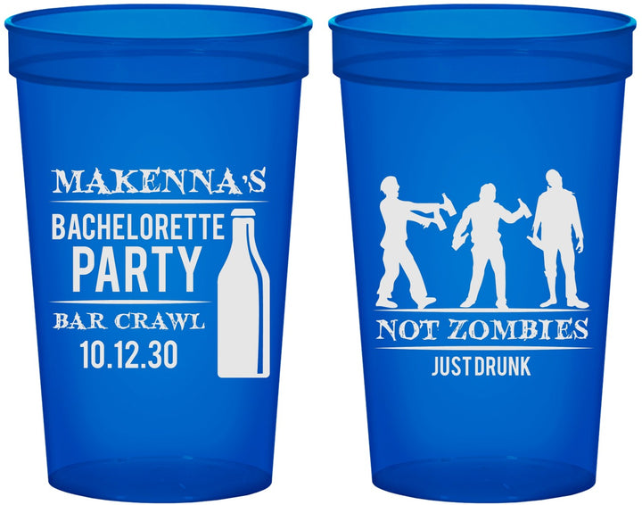 Custom Bachelorette 22 oz Translucent Cups - Zombie | 60173