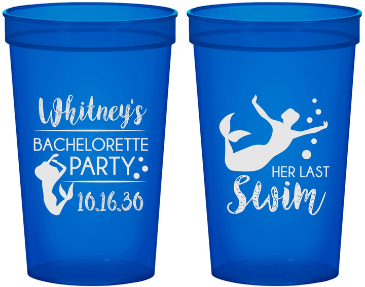 Custom Bachelorette 22 oz Translucent Cups - Mermaid | 60175