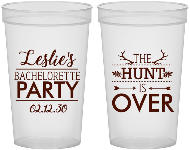 Custom Bachelorette 22 oz Translucent Cups - The Hunt Is Over | 60184