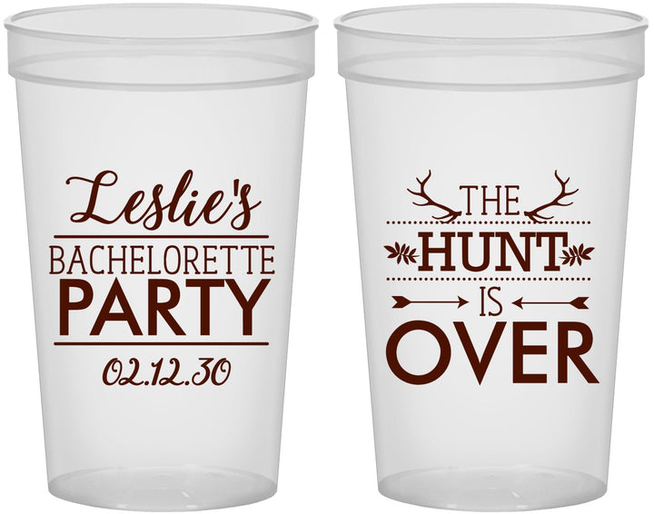 Custom Bachelorette 22 oz Translucent Cups - The Hunt Is Over | 60184