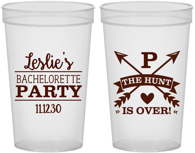 Custom Bachelorette 22 oz Translucent Cups - The Hunt Is Over | 60186