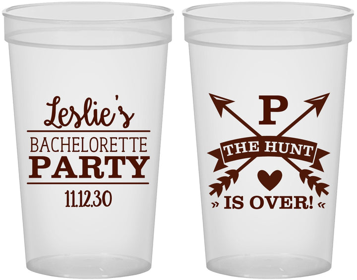 Custom Bachelorette 22 oz Translucent Cups - The Hunt Is Over | 60186