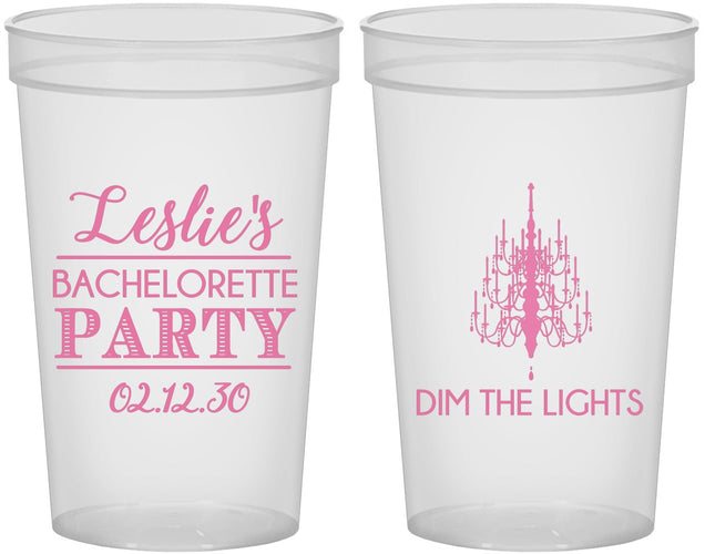 Custom Bachelorette 22 oz Translucent Cups - Lights | 60188