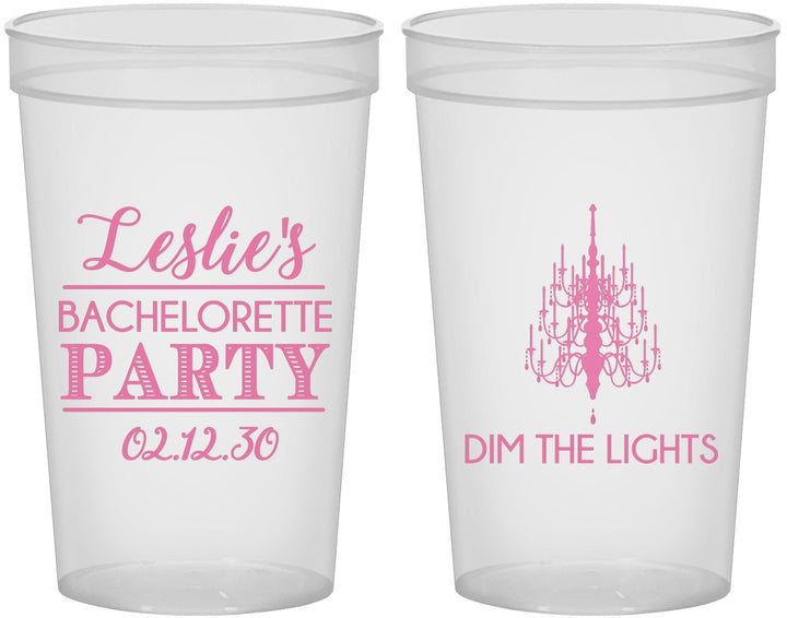 Custom Bachelorette 22 oz Translucent Cups - Lights | 60188