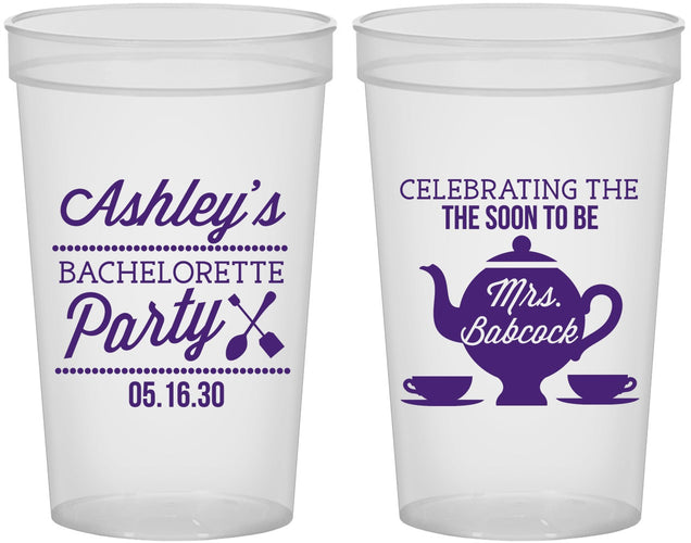 Custom Bachelorette 22 oz Translucent Cups - Teapot | 60189