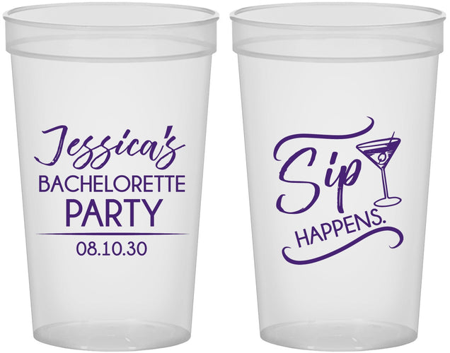 Custom Bachelorette 22 oz Translucent Cups - Sip Happens | 60197