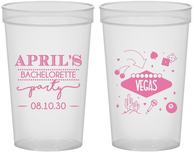 Custom Bachelorette 22 oz Translucent Cups - Las Vegas | 60198
