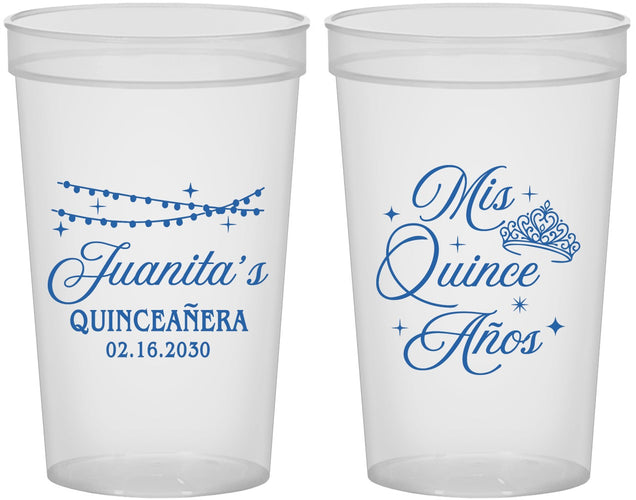 Custom Quinceanera 22 oz Translucent Cups - Mis Quince Anos | 70001