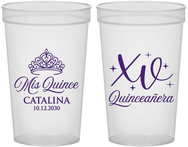 Custom Quinceanera 22 oz Translucent Cups - Mis Quince Anos | 70002