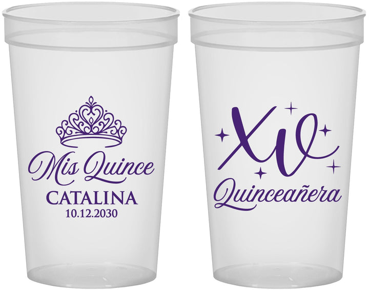 Custom Quinceanera 22 oz Translucent Cups - Mis Quince Anos | 70002