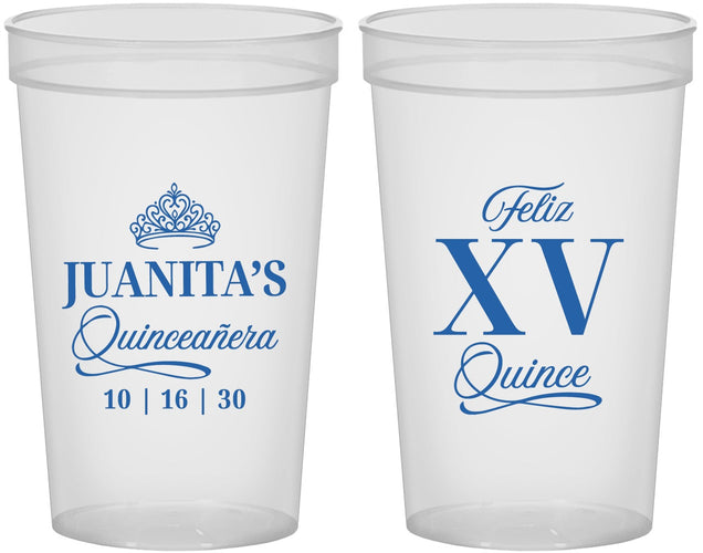 Custom Quinceanera 22 oz Translucent Cups - Mis Quince Anos | 70003