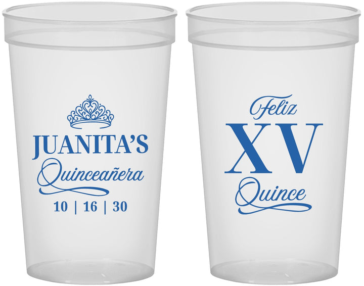 Custom Quinceanera 22 oz Translucent Cups - Mis Quince Anos | 70003