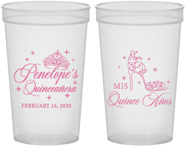 Custom Quinceanera 22 oz Translucent Cups - Mis Quince Anos | 70004