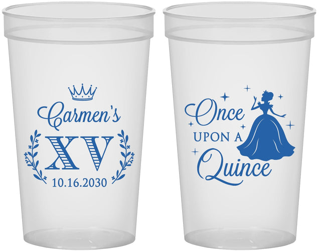 Custom Quinceanera 22 oz Translucent Cups - Once Upon A Quince | 70011