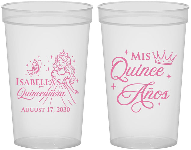 Custom Quinceanera 22 oz Translucent Cups - Mis Quince Anos | 70012