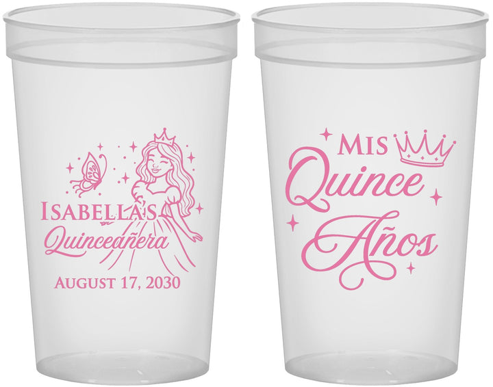 Custom Quinceanera 22 oz Translucent Cups - Mis Quince Anos | 70012