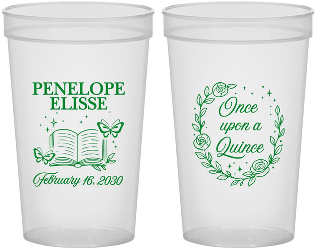 Custom Quinceanera 22 oz Translucent Cups - Once Upon A Quince | 70014