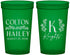 Custom Wedding 22 oz Translucent Cups - Monogram | 800